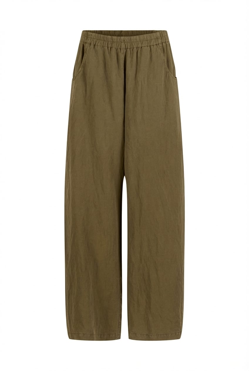 Kalhoty 604 - Lyocell linen blend - 760TAPENADE - 60260110503