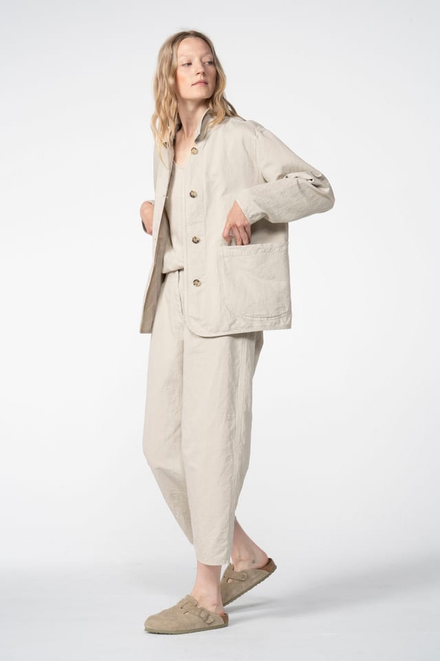 Trousers 605 - Chevron cotton hemp - 120NETTLE - 60260110504