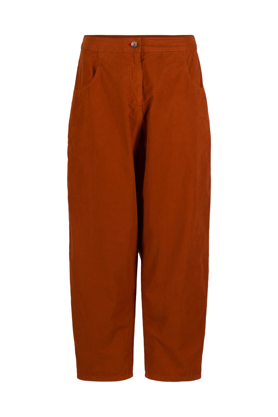Trousers 606 - Compact cotton with fine stripes - 230RUST - 60260110505