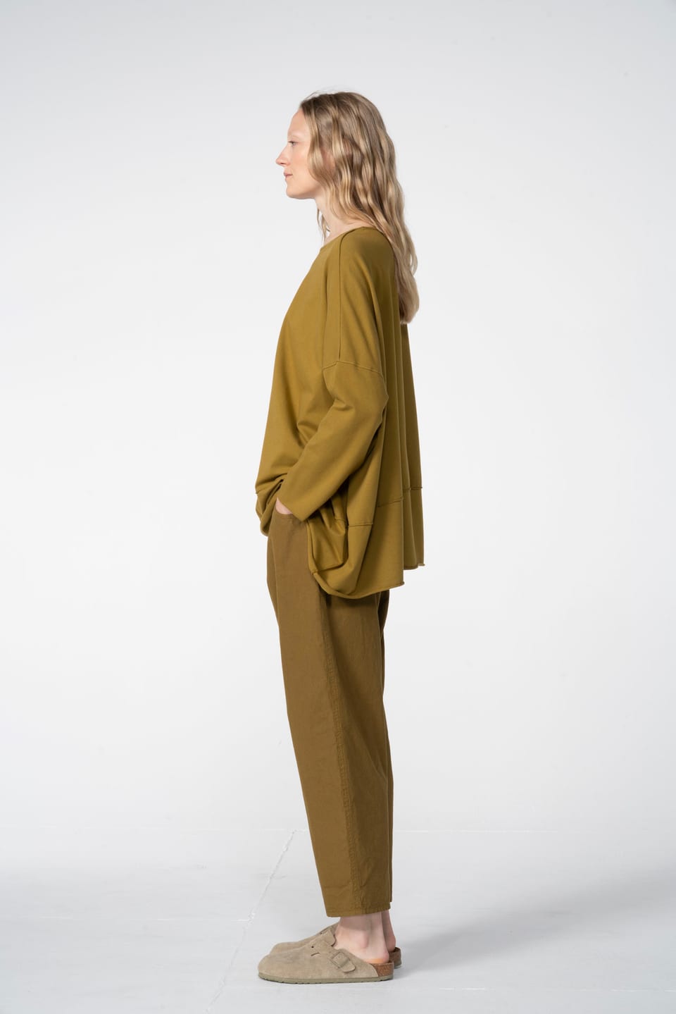 Trousers 606 - Compact cotton with fine stripes - 760TAPENADE - 60260110505