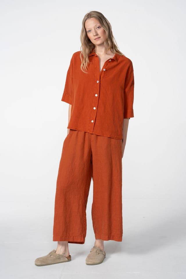Trousers 607 - Pure hemp - 232RUST - 60260110506