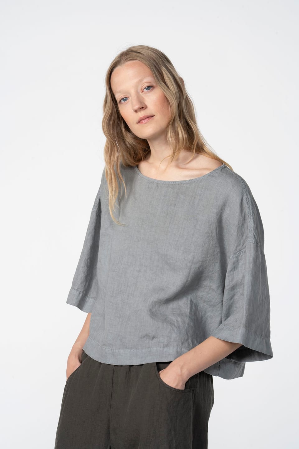 Blouse 606 - Pure hemp - 432TROUT - 60260110507
