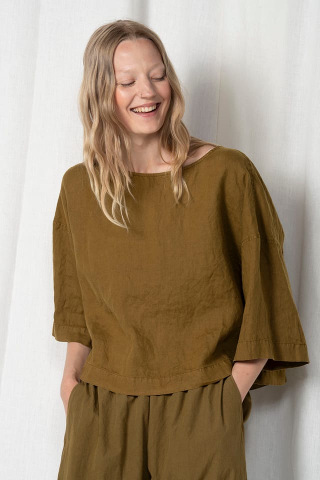 Blouse 606 - Pure hennep - 762TAPENADE - 60260110507