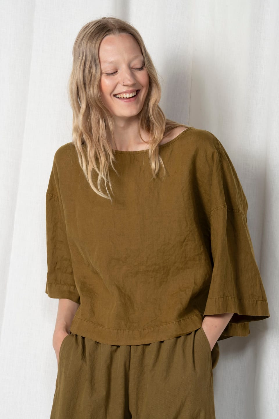 Blouse 606 - Pure hemp - 762TAPENADE - 60260110507