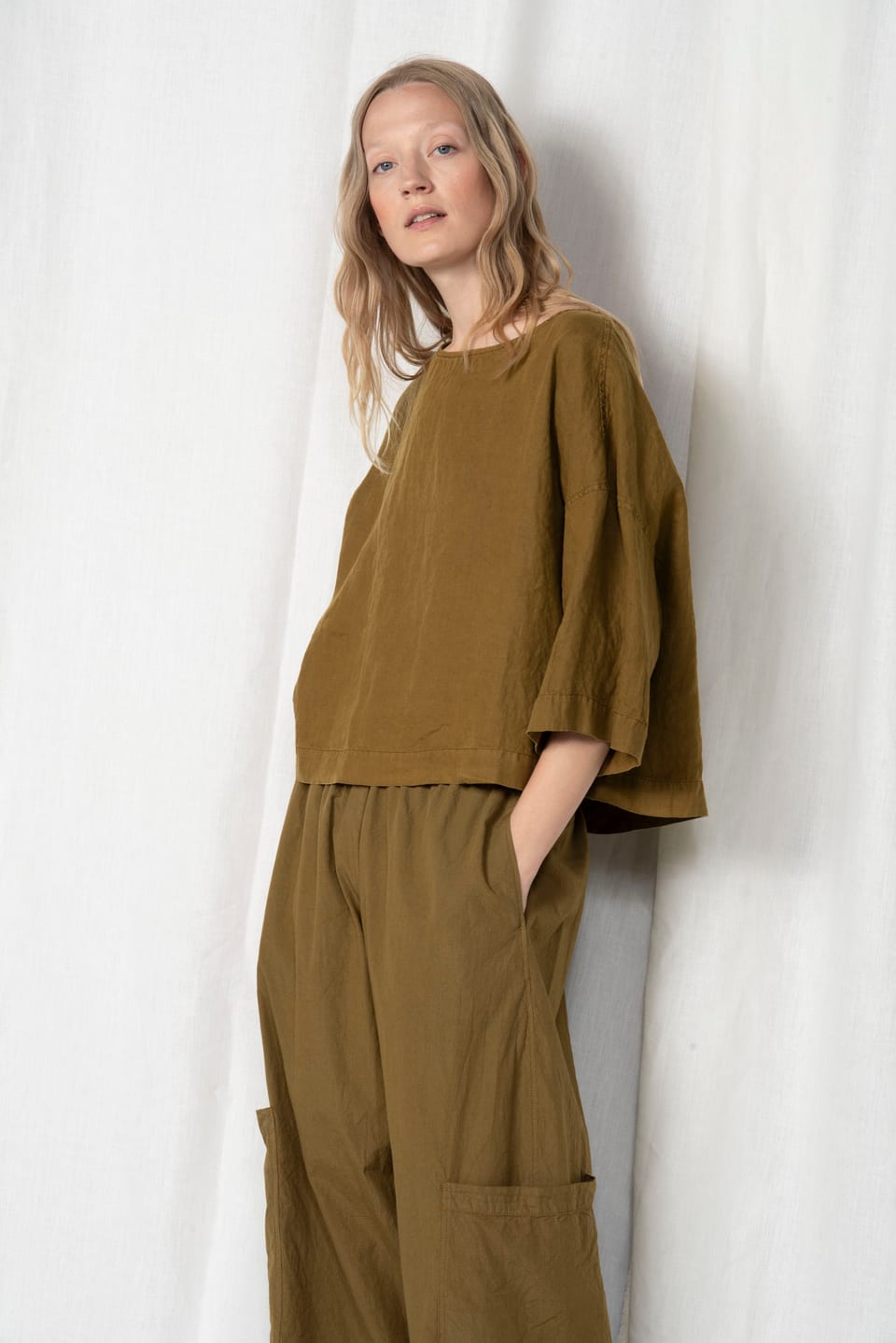 Blouse 606 - Pure hemp - 762TAPENADE - 60260110507