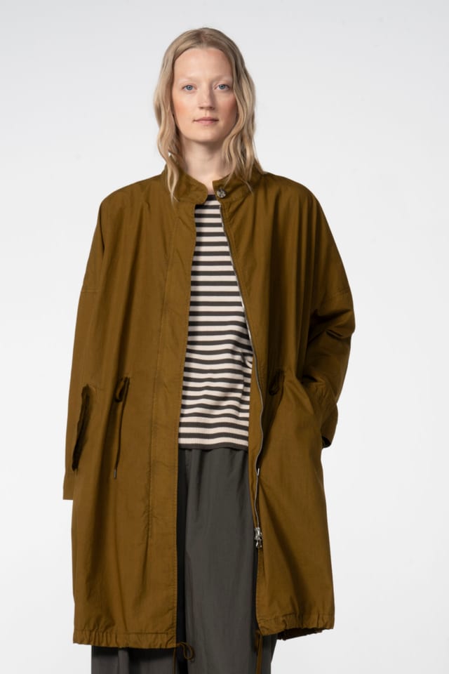 Coat 601 - Compact cotton poplin - 762TAPENADE - 60260110509