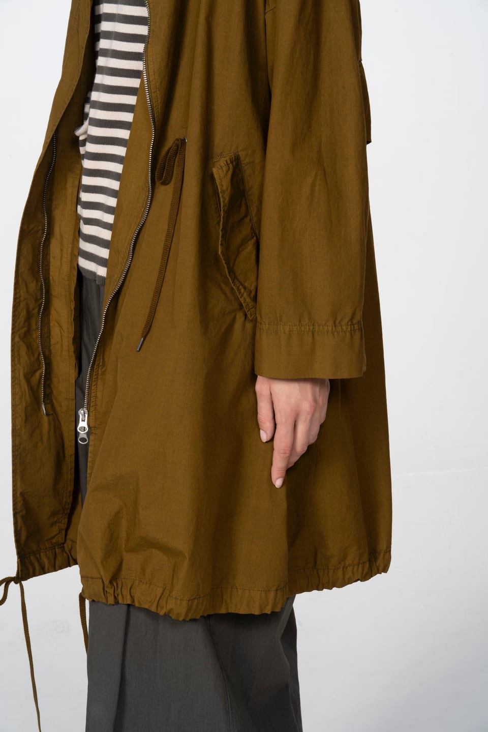 Coat 601 - Compact cotton poplin - 762TAPENADE - 60260110509