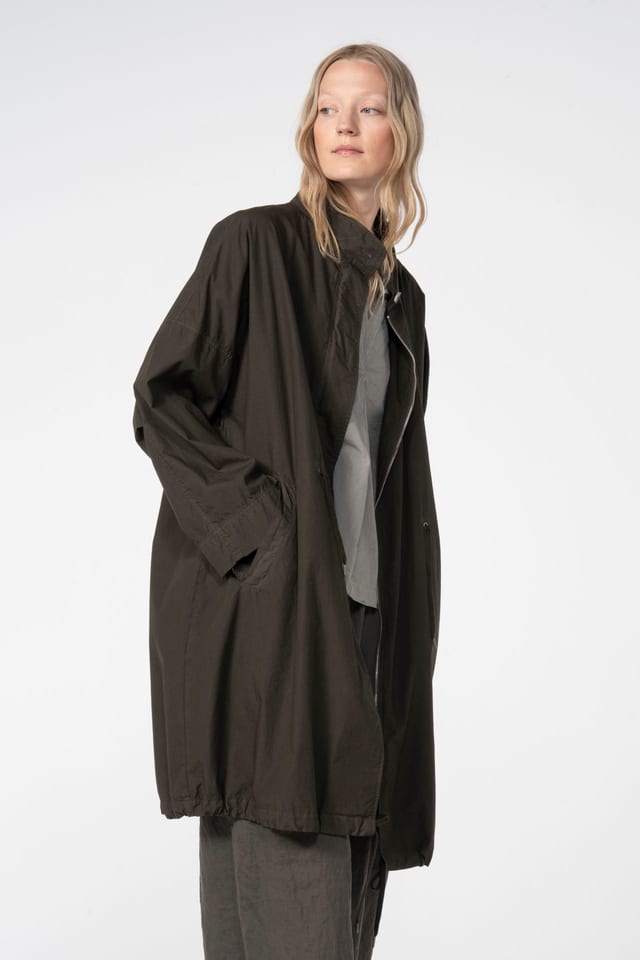 Coat 601 - Compact cotton poplin - 790BELUGA - 60260110509