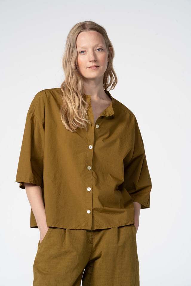 Blouse 608 - Cotton poplin - 760TAPENADE - 60260110511