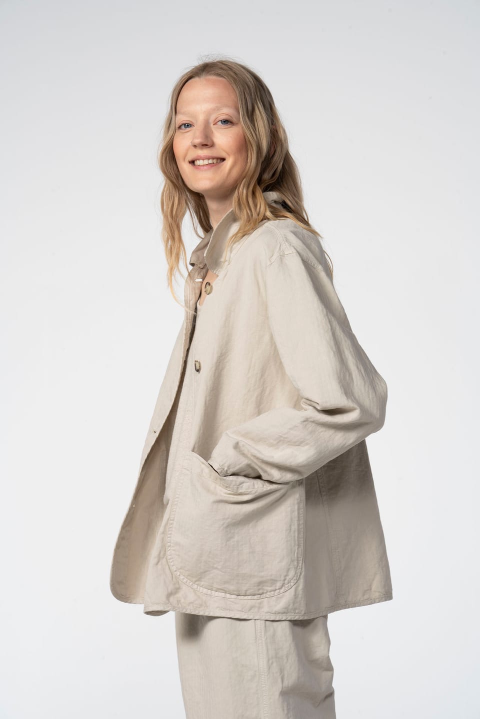 Jacket 603 - Chevron cotton hemp - 120NETTLE - 60260110517