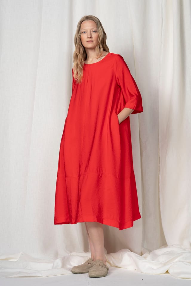 Dress 603 wash - Viscose twill with a subtle shine - 340PEPPER - 60260110519