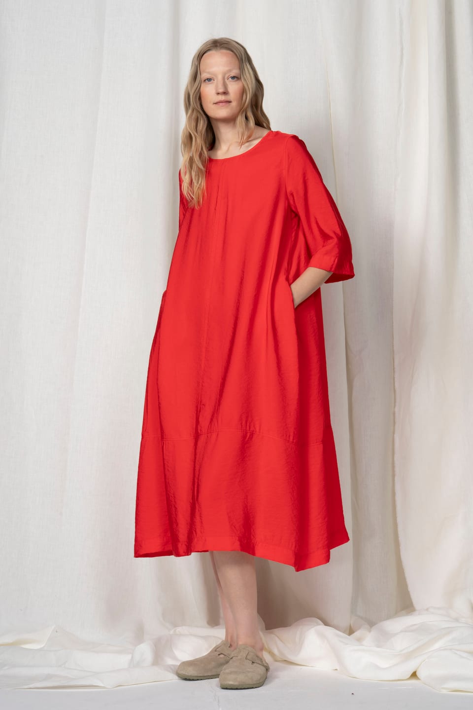 Dress 603 wash - Viscose twill with a subtle shine - 340PEPPER - 60260110519