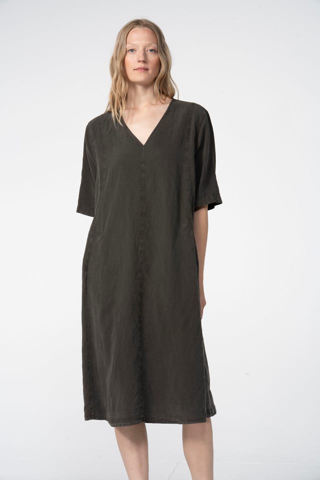 Dress 606 - Lyocell linen blend - 790BELUGA - 60260110522