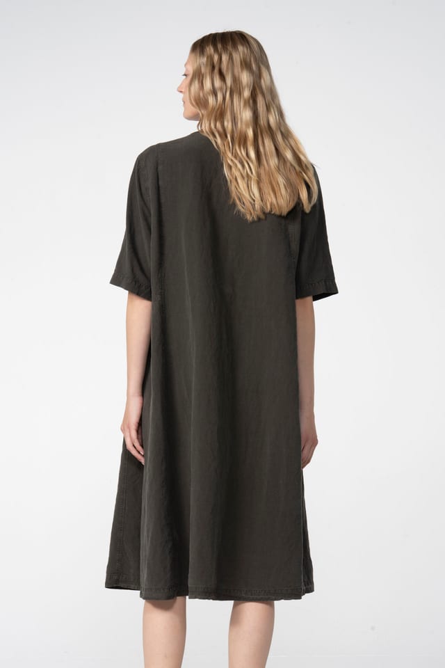 Dress 606 - Lyocell linen blend - 790BELUGA - 60260110522