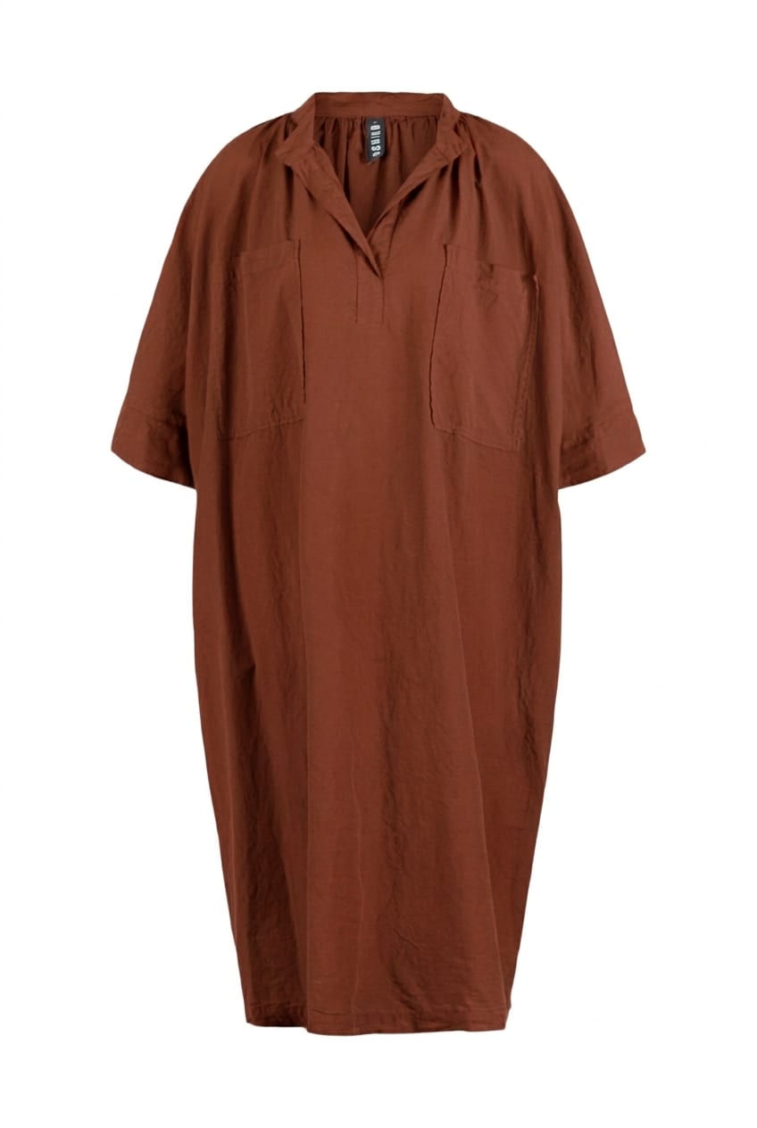 Dress 608 - Micro check on cotton - 230RUST - 60260110524