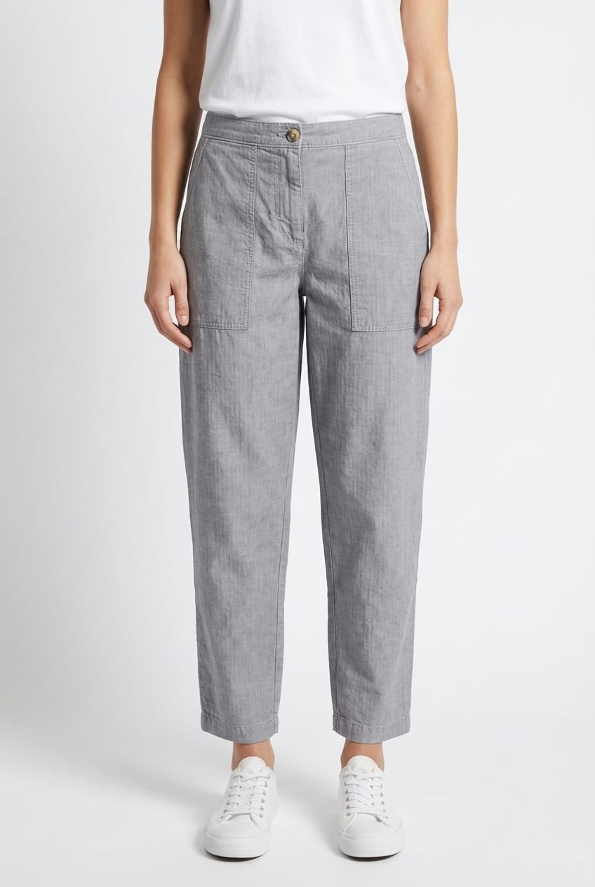 Trousers 608 - Chevron cotton hemp - 432TROUT - 60260110525