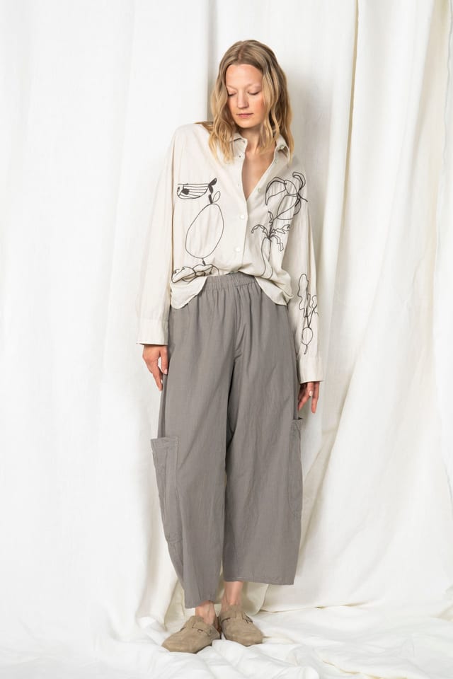 Trousers 610 - Micro check on cotton - 120NETTLE - 60260110528