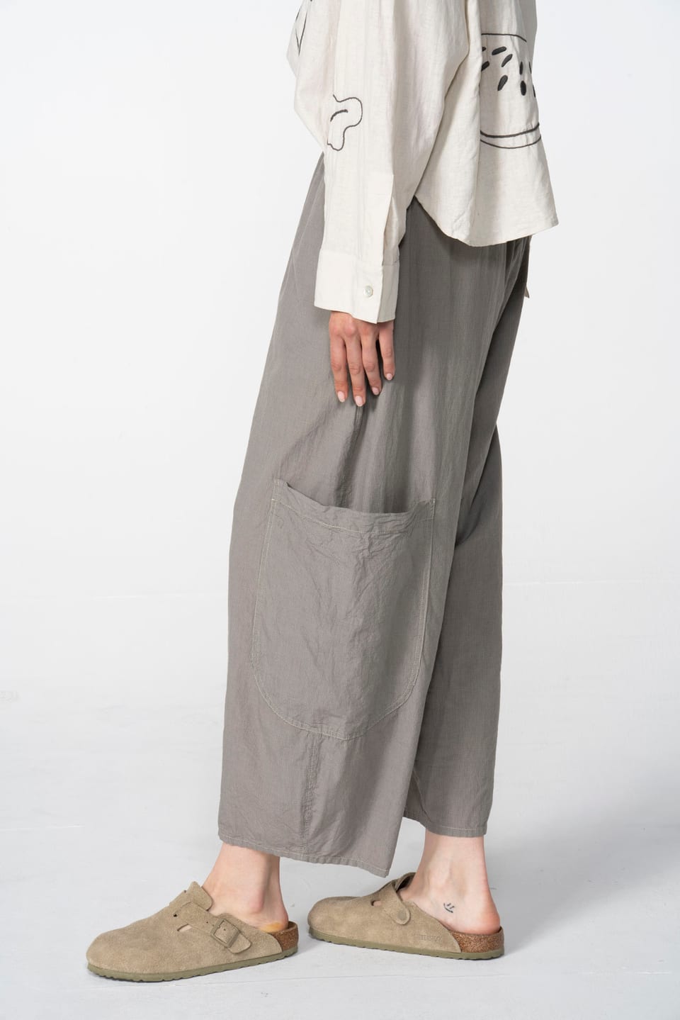 Trousers 610 - Micro check on cotton - 120NETTLE - 60260110528