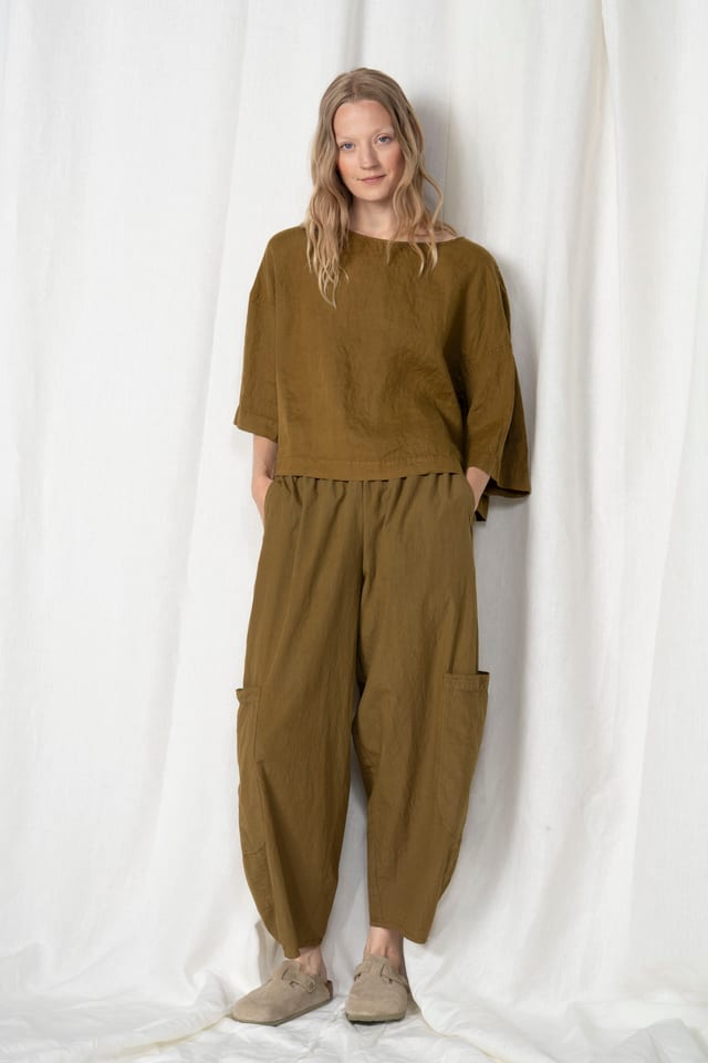Trousers 610 - Micro check on cotton - 760TAPENADE - 60260110528