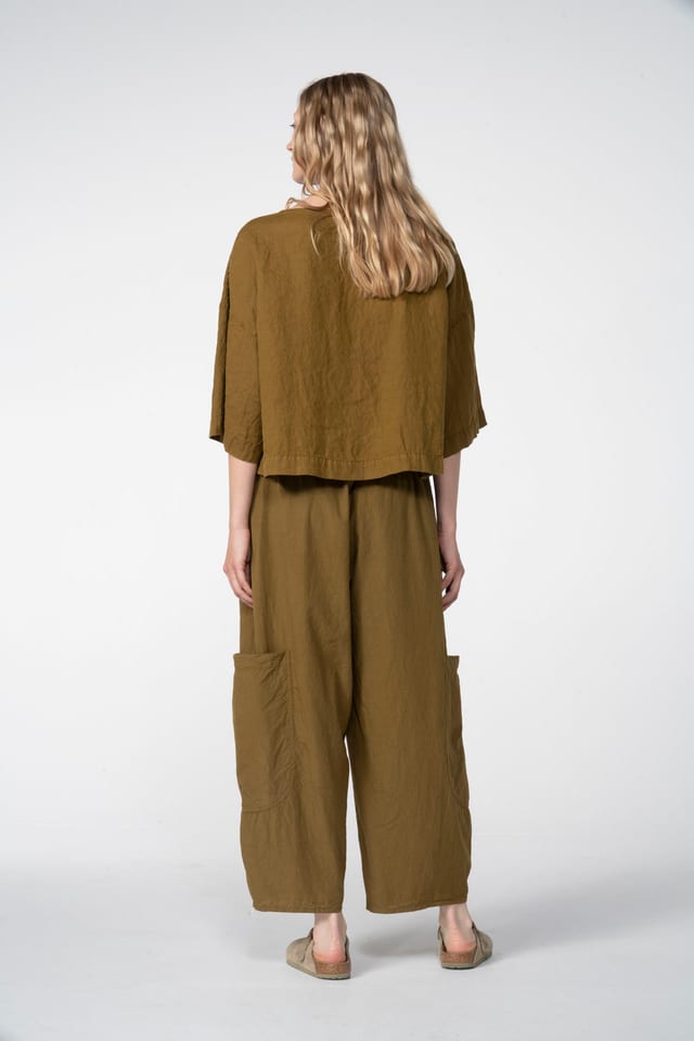 Trousers 610 - Micro check on cotton - 760TAPENADE - 60260110528