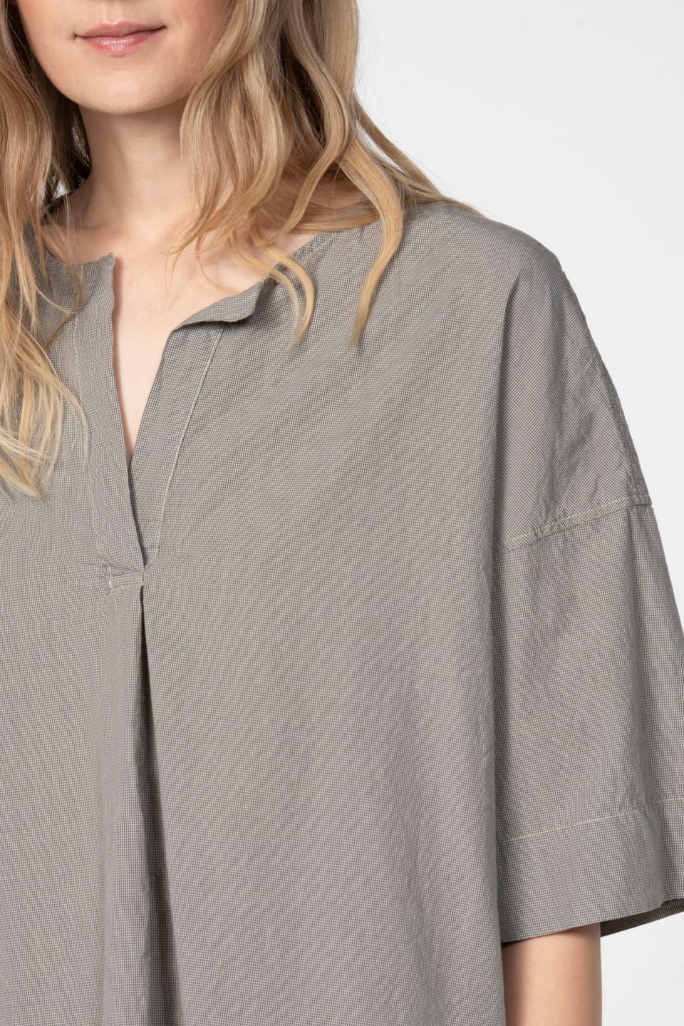 Blouse 609 - Micro check on cotton - 120NETTLE - 60260110529