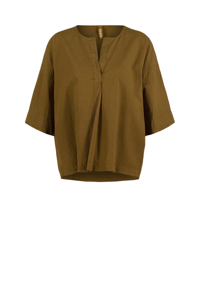 Blouse 609 - Micro check on cotton - 760TAPENADE - 60260110529