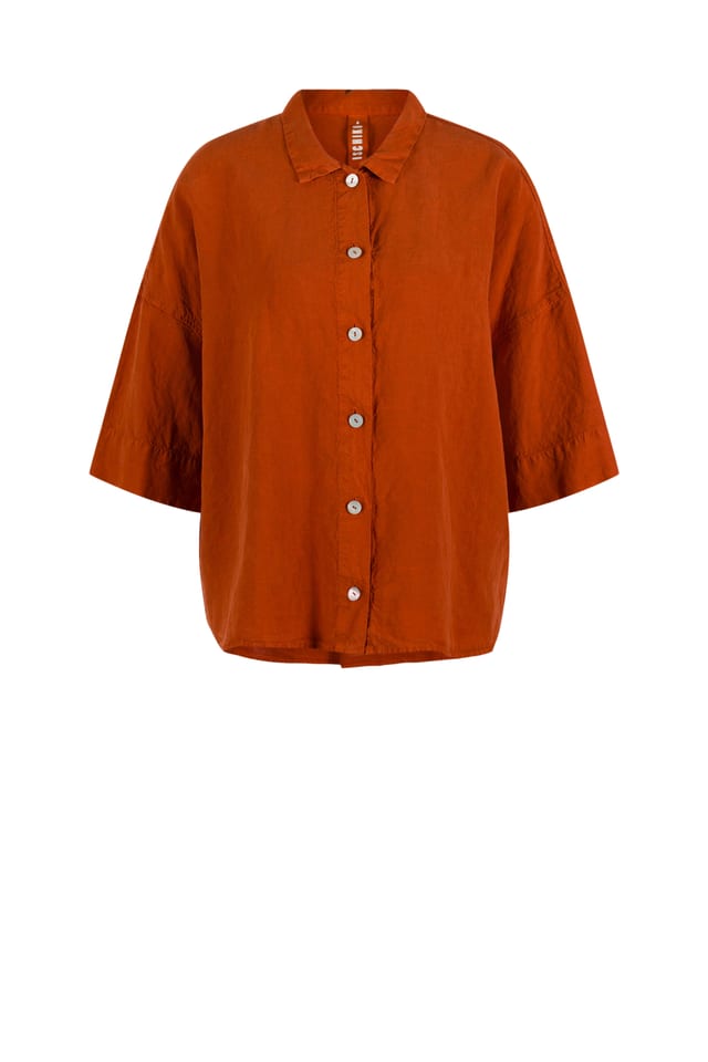 Blouse 611 - Lyocell linen blend - 232RUST - 60260110531