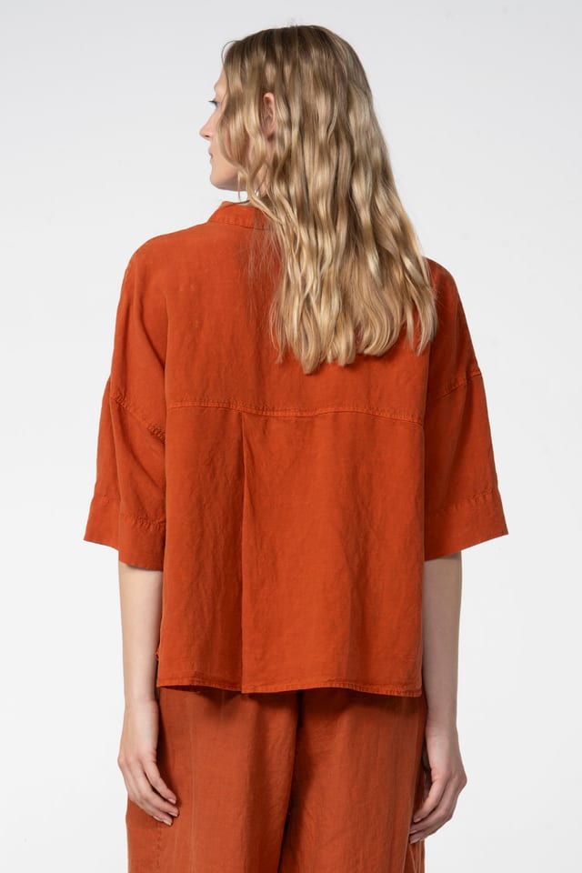 Blouse 611 - Lyocell linen blend - 232RUST - 60260110531