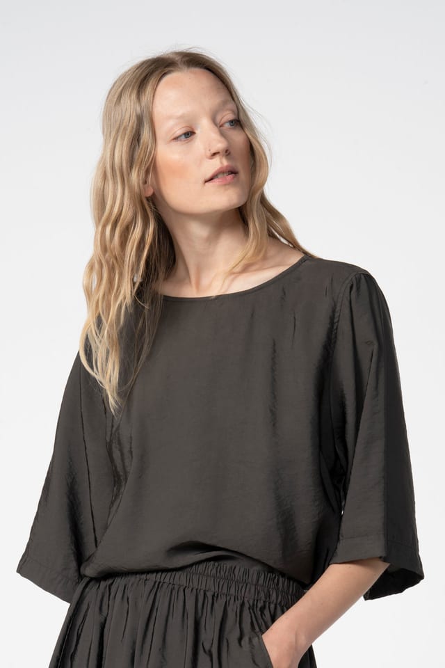 Blouse 612 wash - Viscose twill with a subtle shine - 790BELUGA - 60260110533