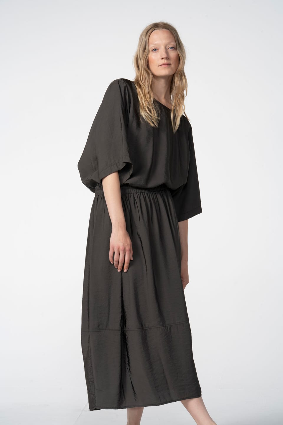 Blouse 612 wash - Viscose twill with a subtle shine - 790BELUGA - 60260110533