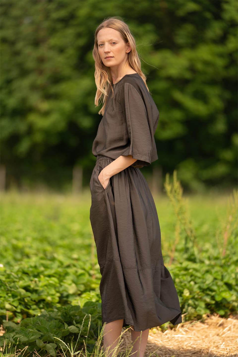 Blouse 612 wash - Viscose twill with a subtle shine - 790BELUGA - 60260110533