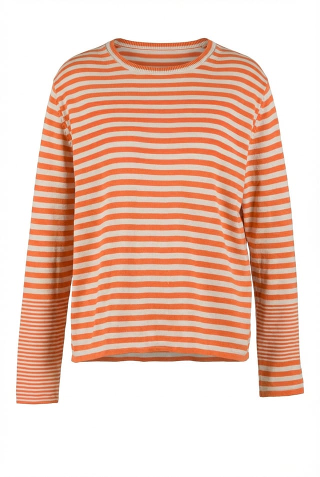 Pullover 601 - Organic cotton with stripes - 230RUST - 60260110700