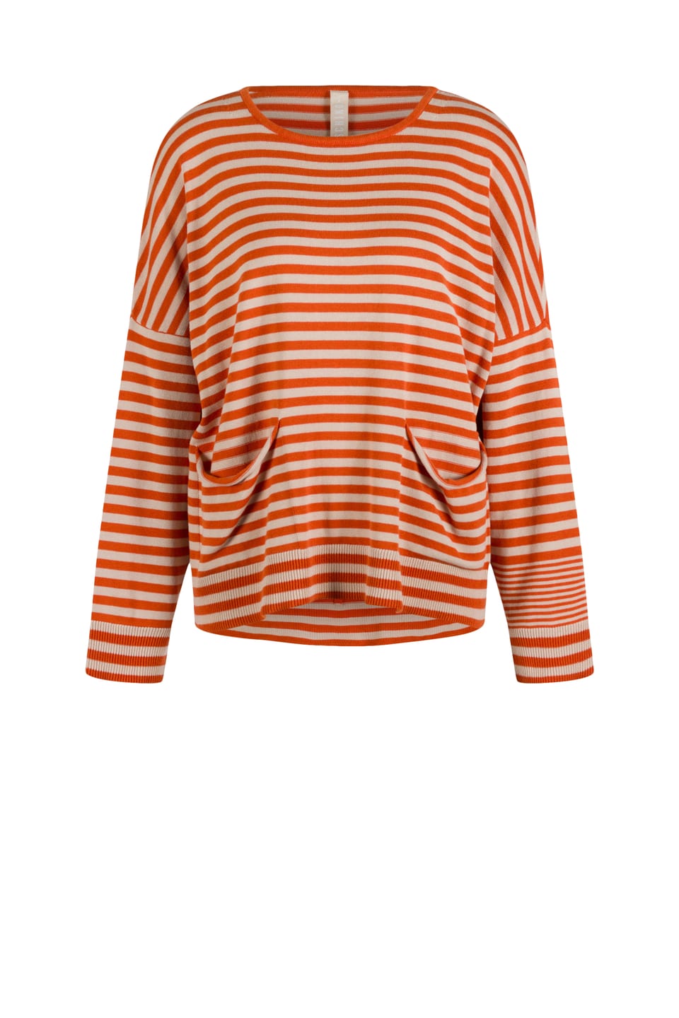 Pullover 602 - Organic cotton with stripes - 230RUST - 60260110701