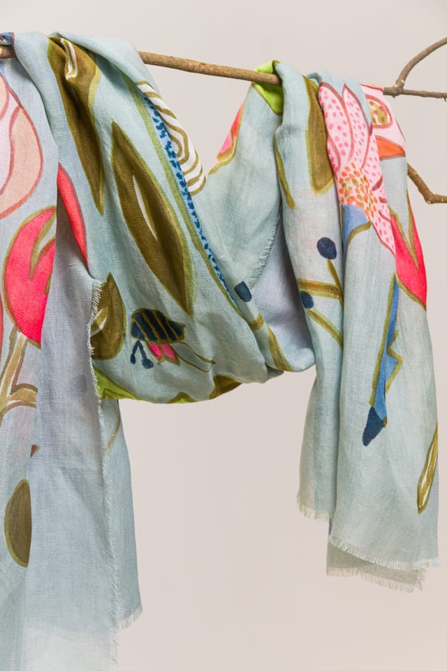 Scarf 602 - Linen modal blend - 430TROUT - 60260110902