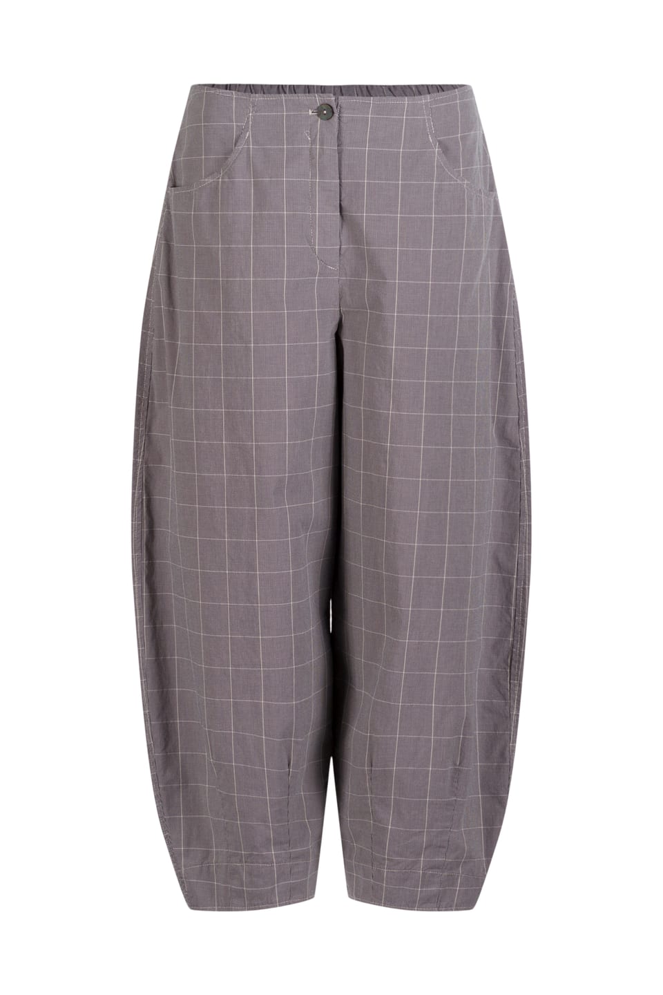 Trousers 602 - Checkered cotton blend - 910SMOKE - 60260310002
