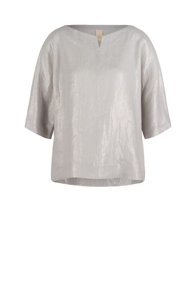 Blouse 601 - Glanzende linnenmix - 910SMOKE - 60260310008
