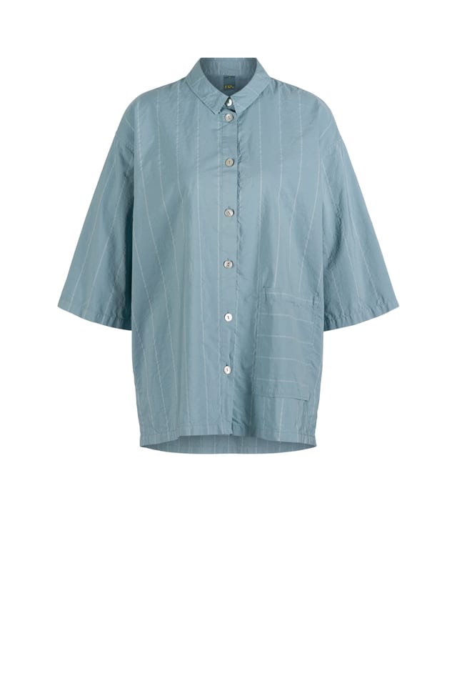 Bluse 602 - Kreidestreifen Baumwollmischung - 530HAZE - 60260310009