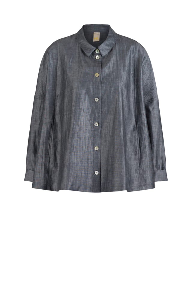 Jacke 601 - Glänzende Leinen- Baumwollmischung - 530HAZE - 60260310011