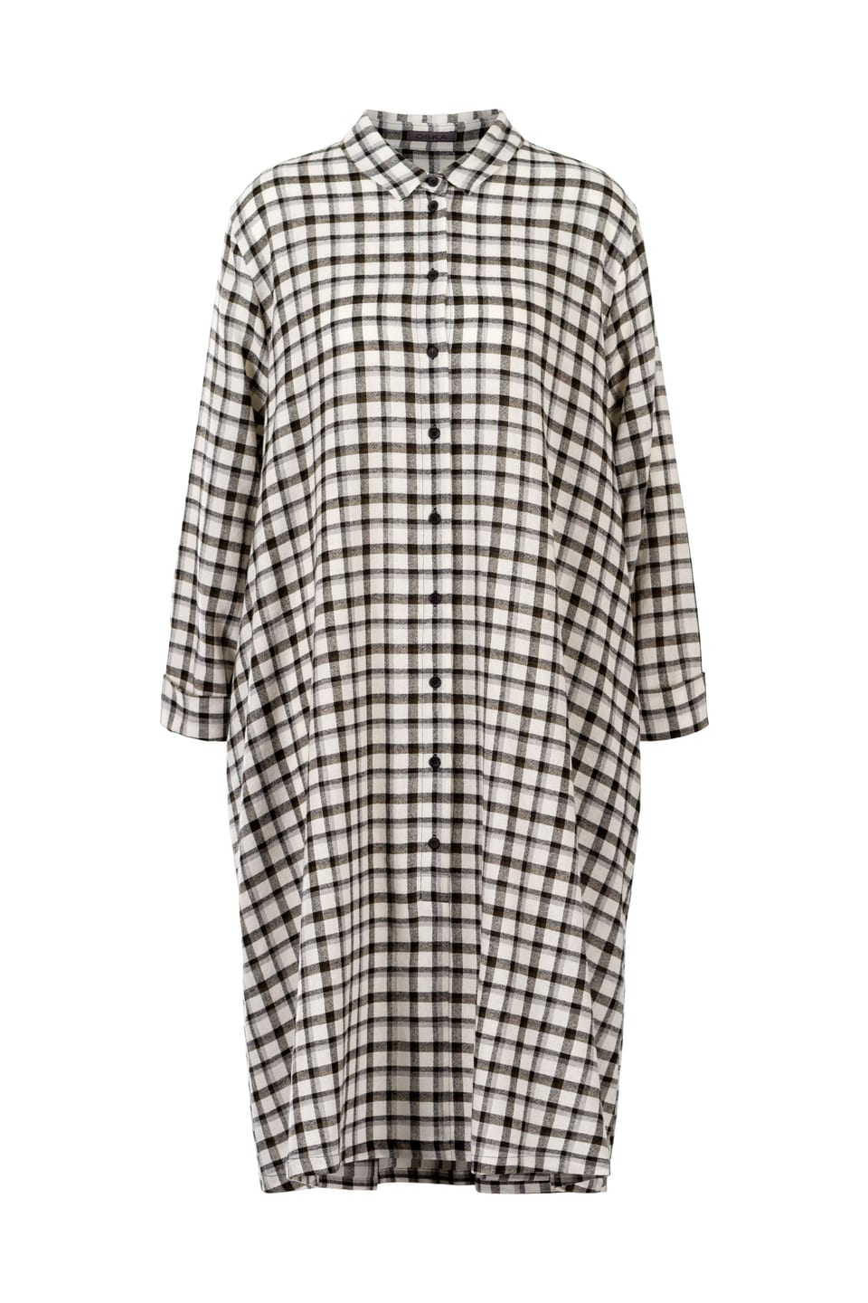 Dress 406 - Checked wool-viscose blend - 120ECRU - 10240710035