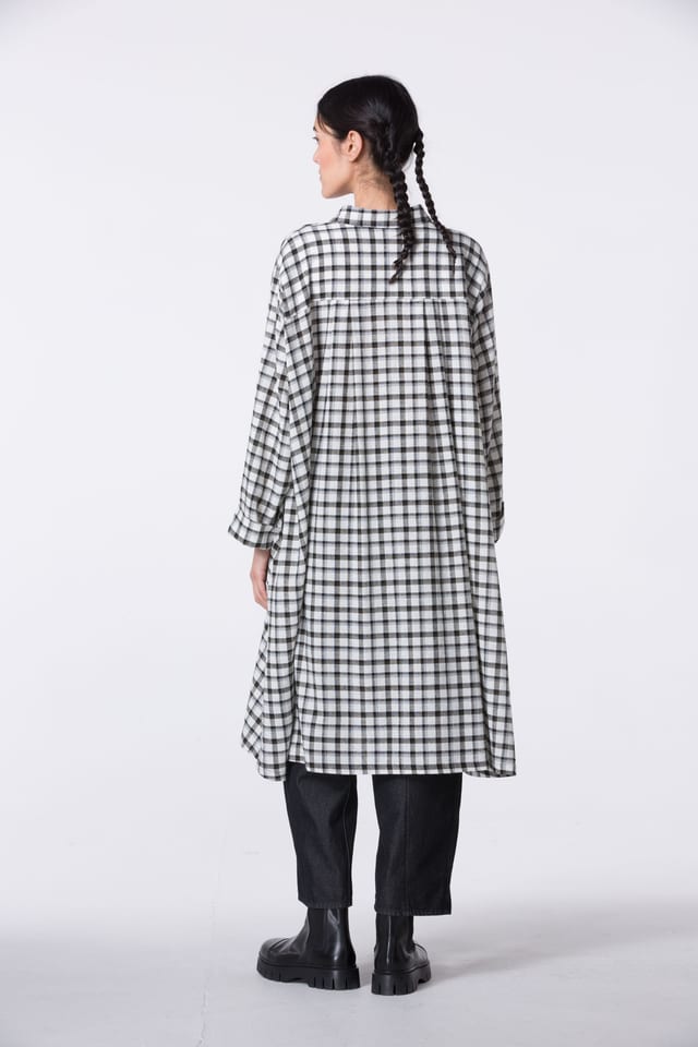 Dress 406 - Checked wool-viscose blend - 120ECRU - 10240710035