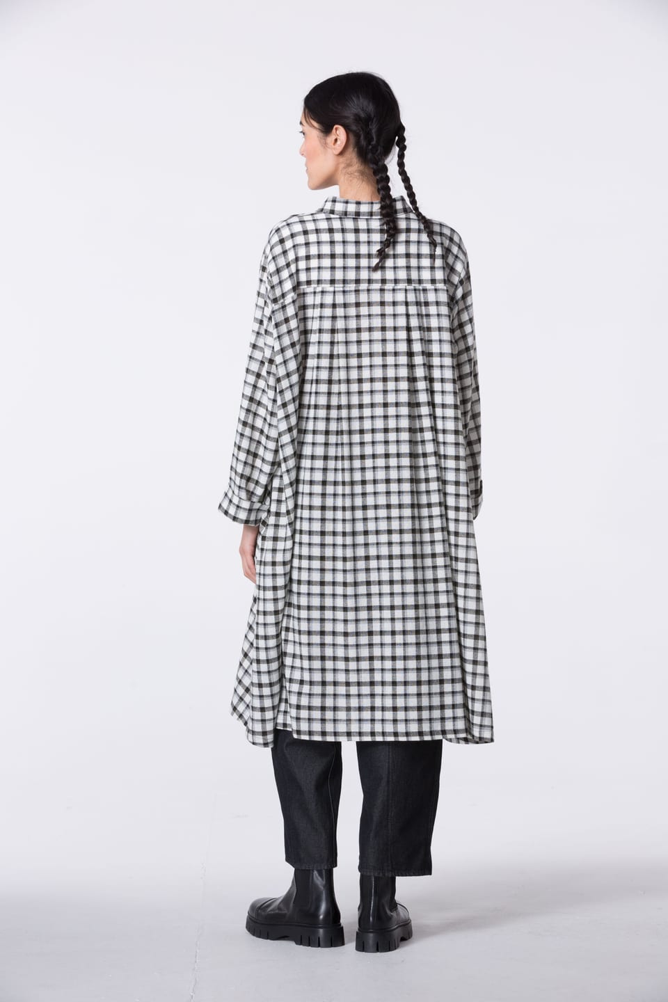 Dress 406 - Checked wool-viscose blend - 120ECRU - 10240710035