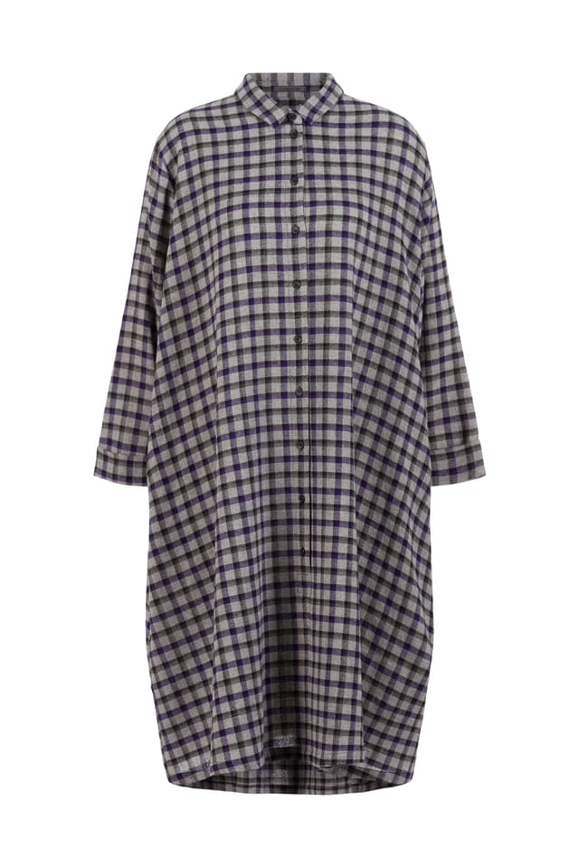 Dress 406 - Checked wool-viscose blend - 480ACAI - 10240710035