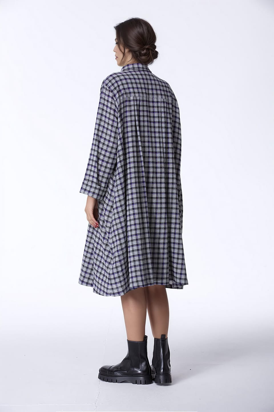 Dress 406 - Checked wool-viscose blend - 480ACAI - 10240710035