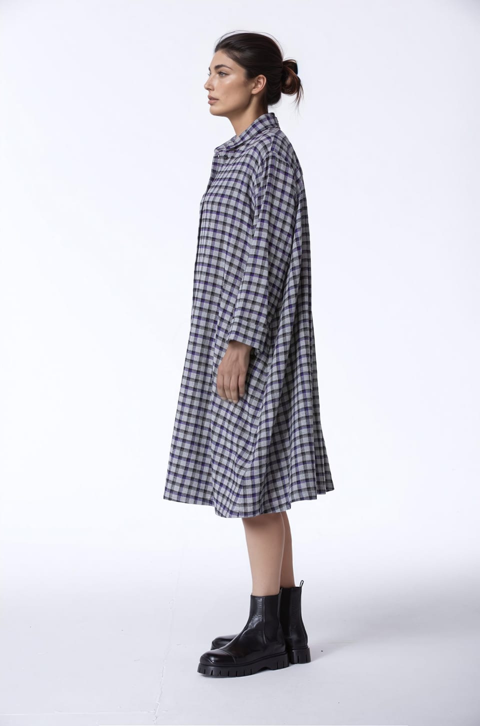 Dress 406 - Checked wool-viscose blend - 480ACAI - 10240710035