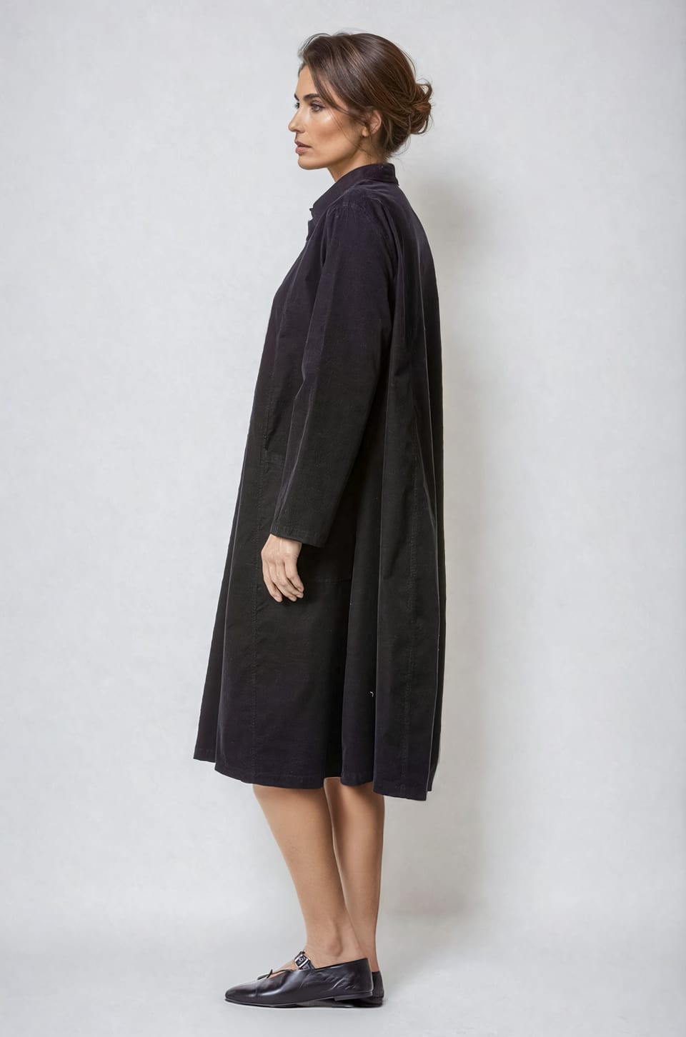 Šaty 405 - Bavlněná jehelní šňůra se strečem - 990BLACK - 10240710044