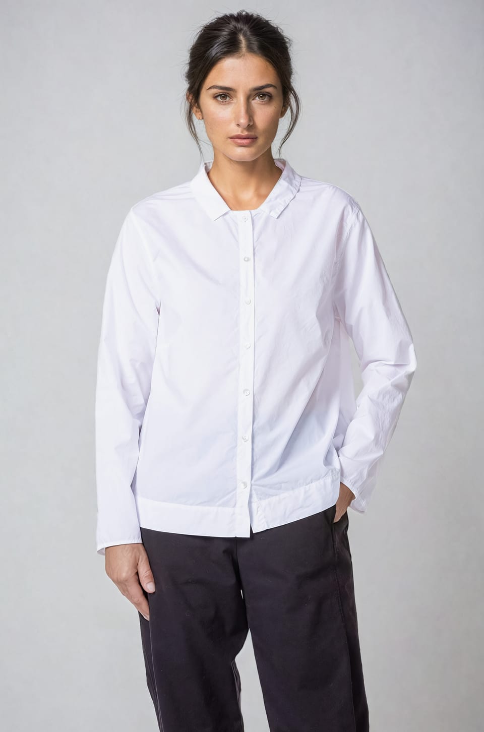 Blouse 414 - Cotton poplin - 100WHITE - 10240710049