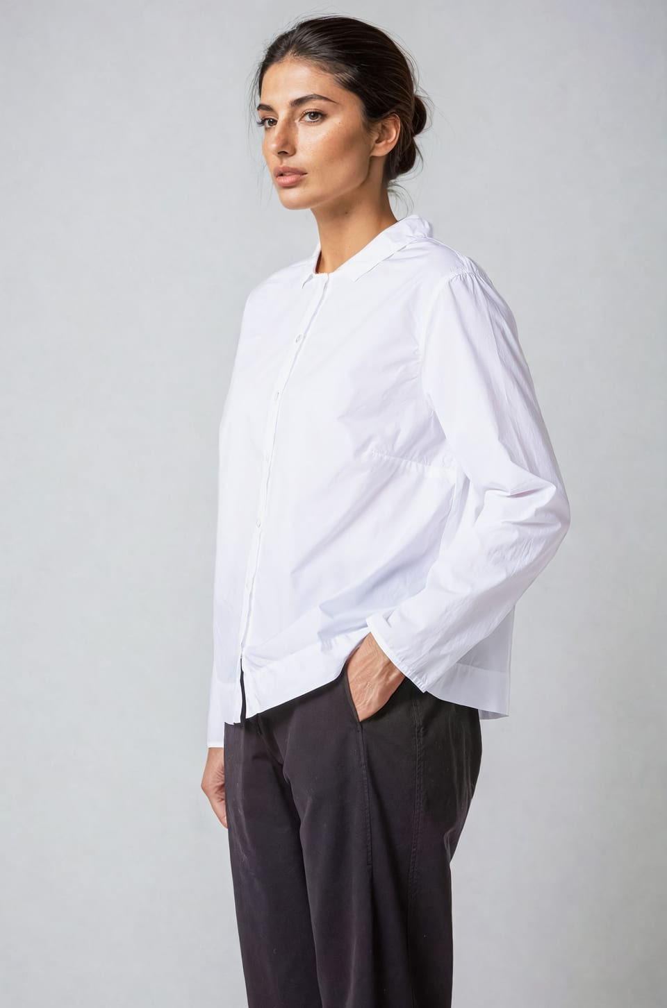 Blouse 414 - Cotton poplin - 100WHITE - 10240710049