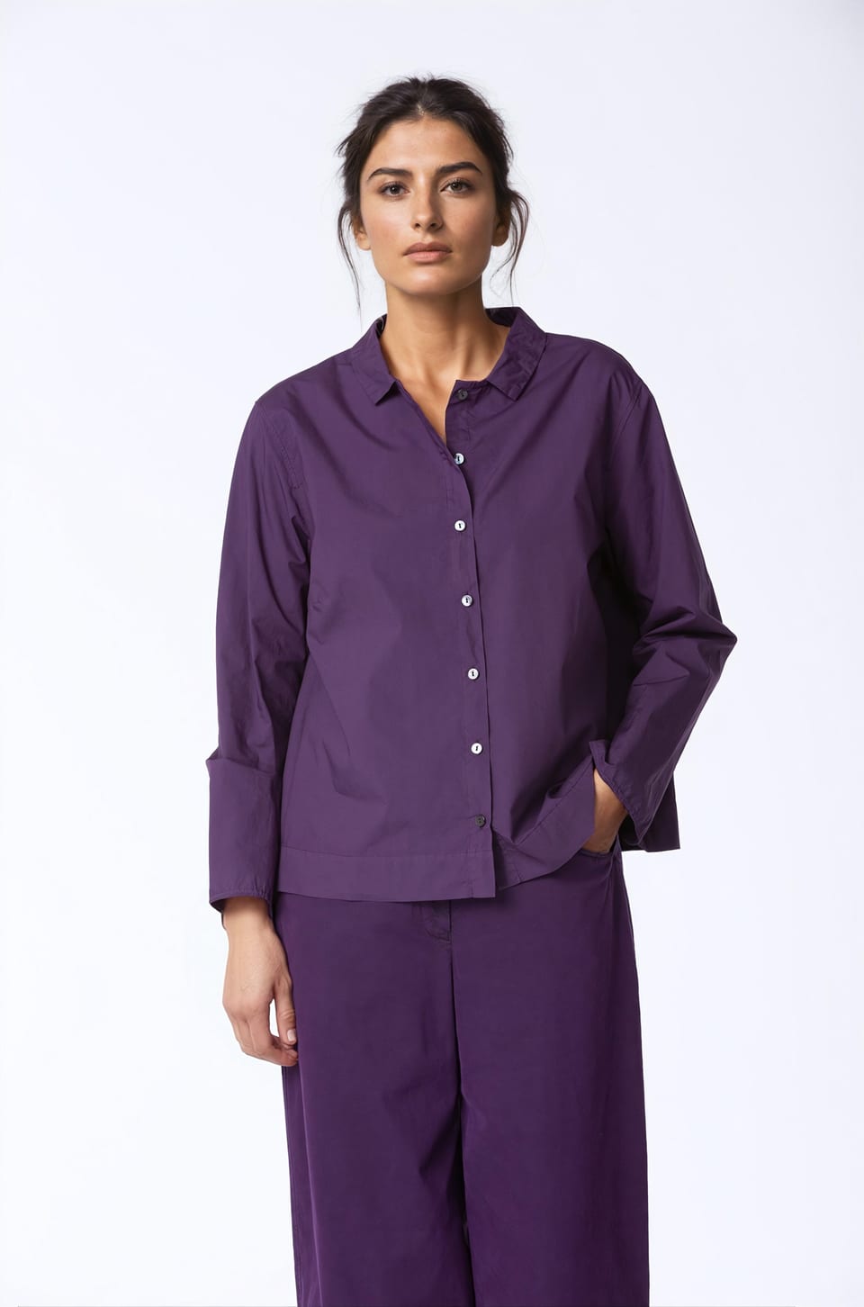 Blouse 414 - Cotton poplin - 480ACAI - 10240710049
