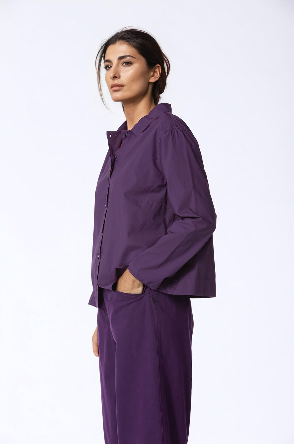 Blouse 414 - Cotton poplin - 480ACAI - 10240710049