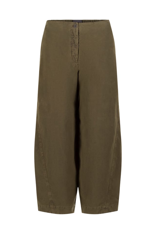 Trousers 421 - Cotton lyocell moleskin with stretch - 772LICHEN - 10240710063